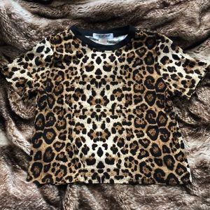 Cheetah print short sleeve tee